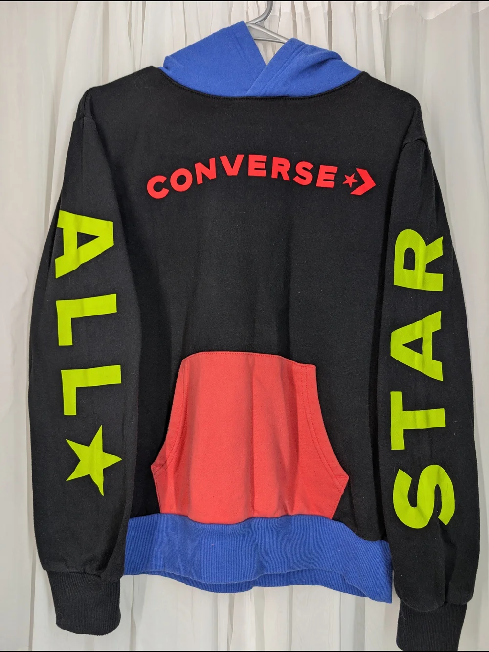 Converse All Star Colorblock Hoodie Youth XL Black Blue Red Neon Green Back to S